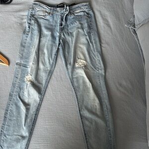 Kenneth Cole Light Blue Distressed Skinny Jeans